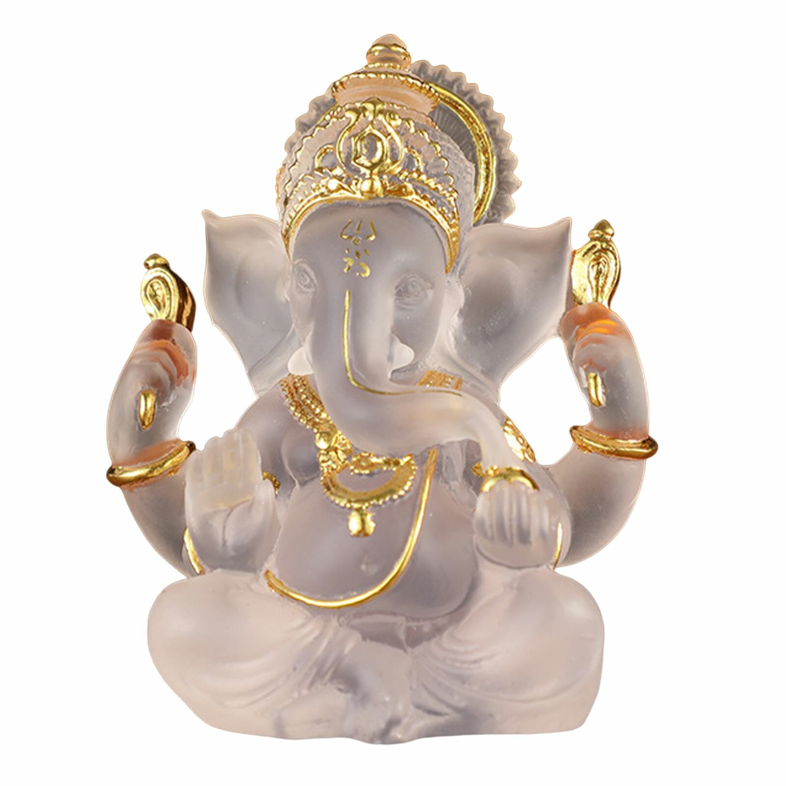 Фигурка Ганеша и слон 14 см, белая, 1 шт