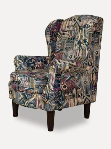 Изображение товара Кресло люкс 72х72х102 см, мягкое, нераскладное, наски зеленый велюр