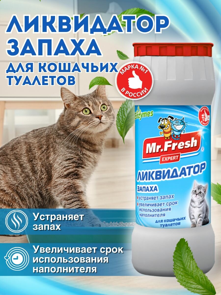 Ликвидатор запаха для кошачьих туалетов Mr.Fresh 500 г