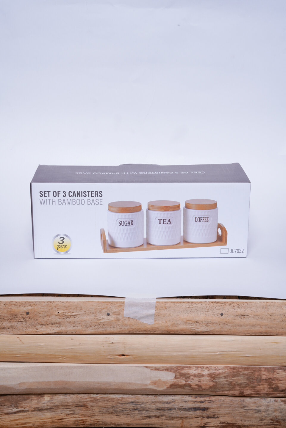 Набор солонок и баночек для специй, керамика и акрил, подвесной, 3 предмета — фото 1