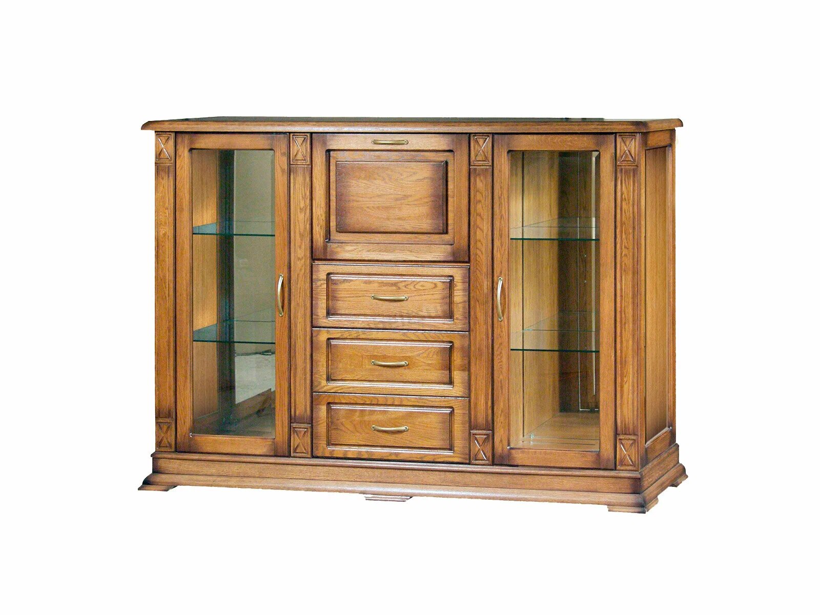 Комод рианна "верди" 4 ящика, 2 дверки, 150*40*120 см, классический орех 2.