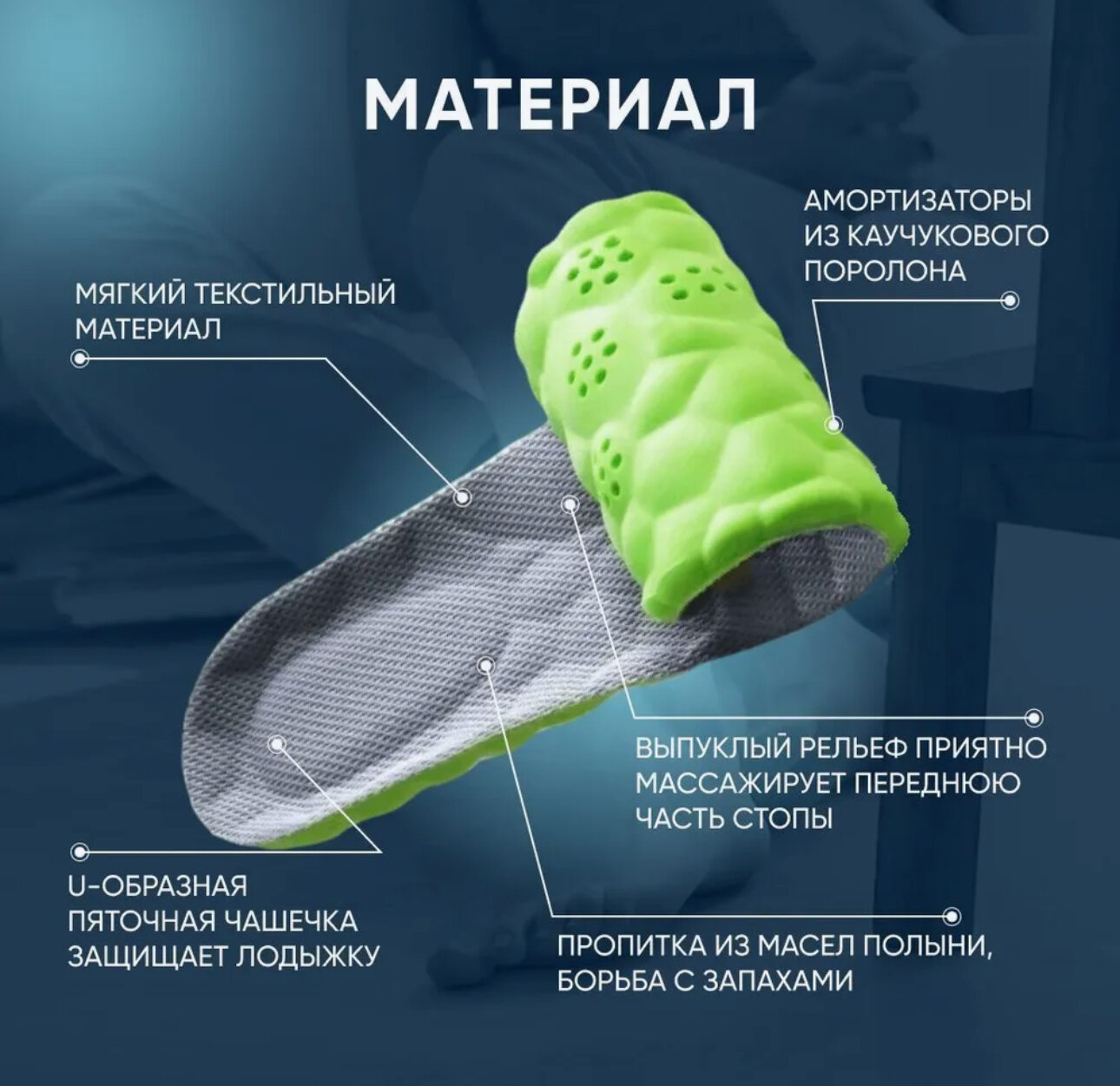 Ортопедические Стельки Стельки для обуви мужские, женские, ортопедические, спортивные 2шт 35-46