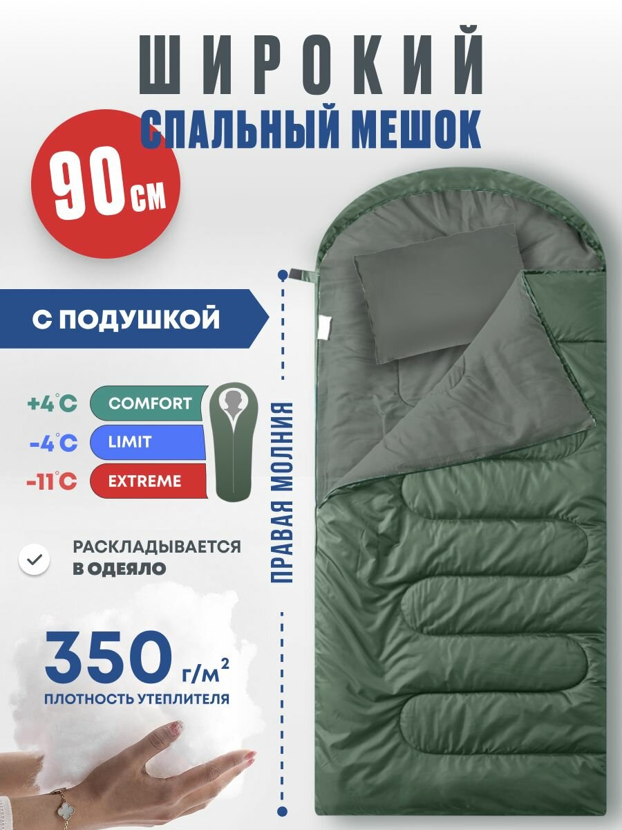 Спальный мешок RSP Sleep BIG 350  225 90 см  молния справа 