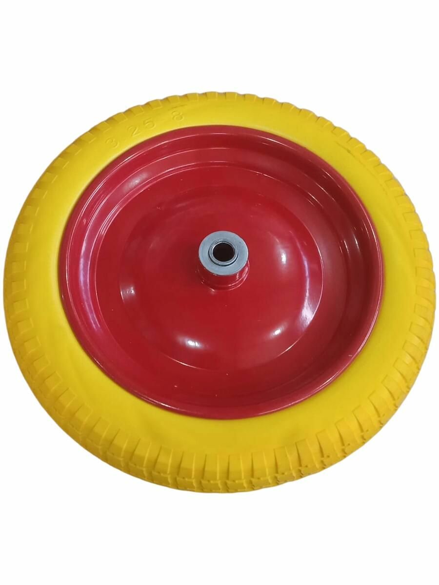 Колесо PU1301 размер 13*300-8 16/90мм диск сварной пу желтый
