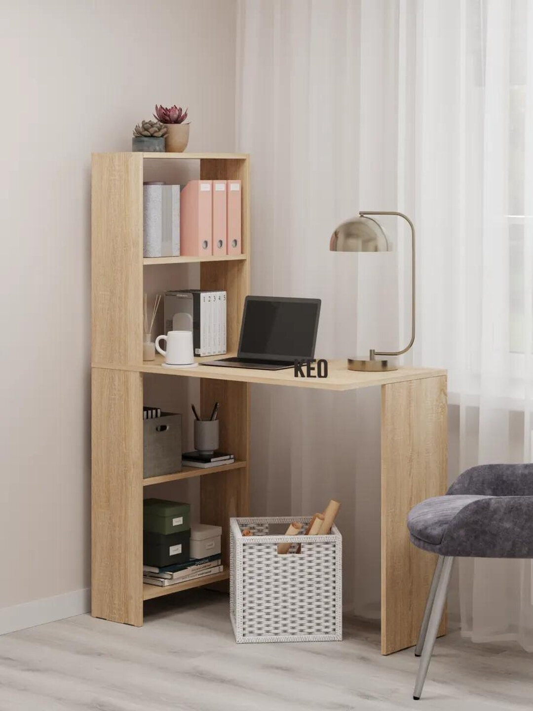 Письменный стол Martin CTK100, белый глянец, ЛДСП, 90x45x130 см — фото 1