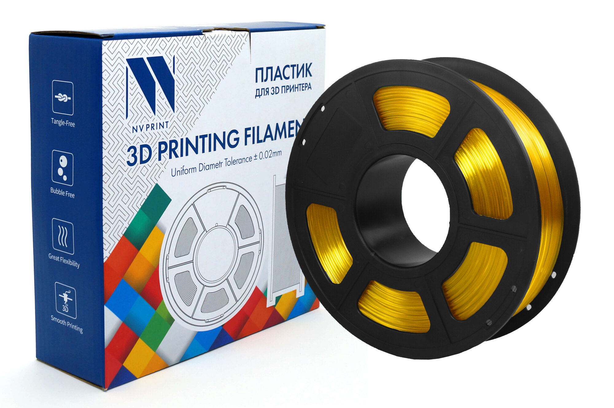 Филамент NV-3D-PETG-CLEAR-YELLOW для 3D печати