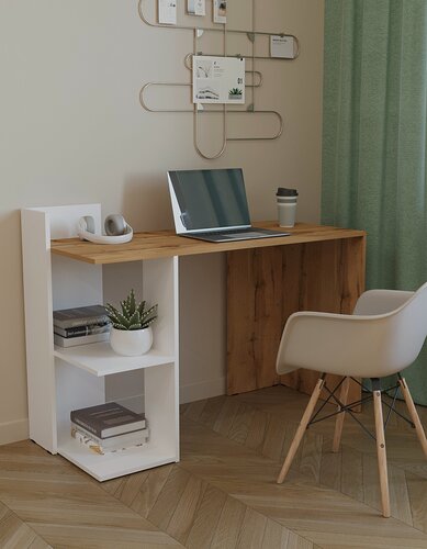 Изображение товара Письменный стол Мебельная фабрика Volodin&Co, КС-6, ЛДСП, 111,6х51,6 см, с полками