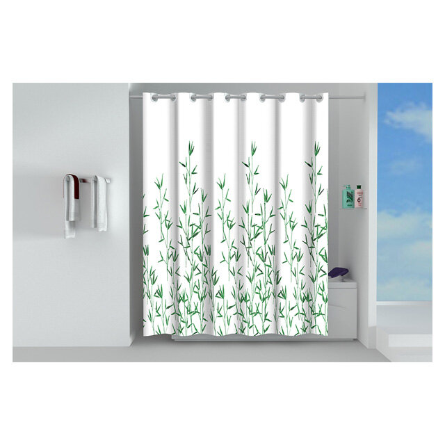 Занавеска для ванной OFELIS Водоросли 180х200см полиэстер белая
