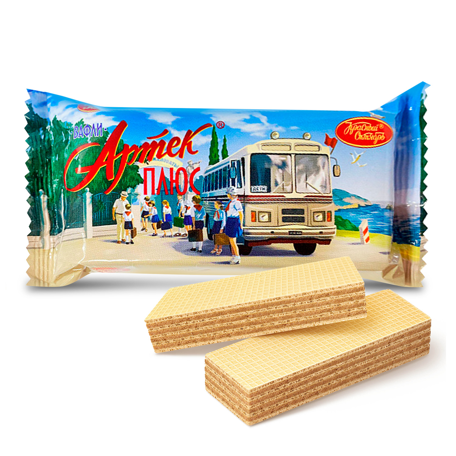 Вафли СССР Красный Октябрь Артек плюс с ванильным вкусом 200 гр 1 уп