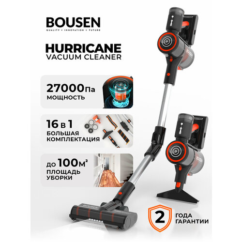 Пылесос беспроводной BOUSEN 16-in-1 с зарядной станцией - AUTO-режим с технологией IQ Dust Sensor - Циклонный и 2xHEPA MIF фильтры - Съемный аккумулятор 2500mAh LongLife Battery - 2xTurboSweep-щетки 59900₽