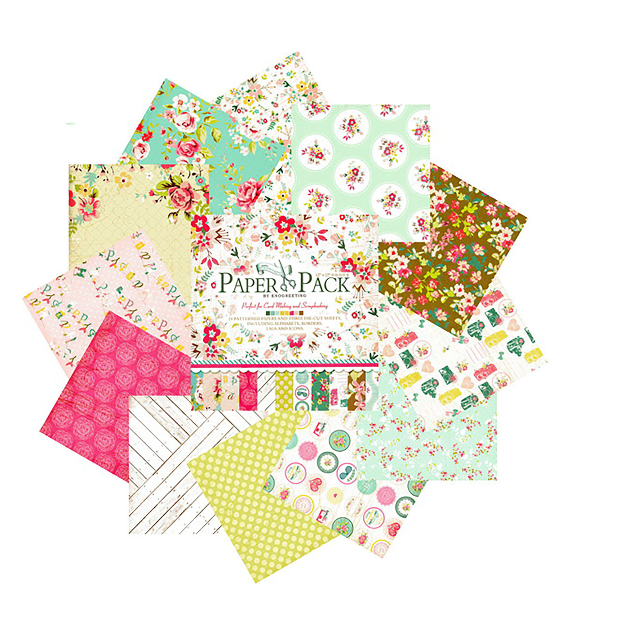 Набор скрап бумаги 017-SB Perfect Craft "Цветущее лето" 30.5х30.5 см. / Рукоделие и творчество / Скрапбукинг