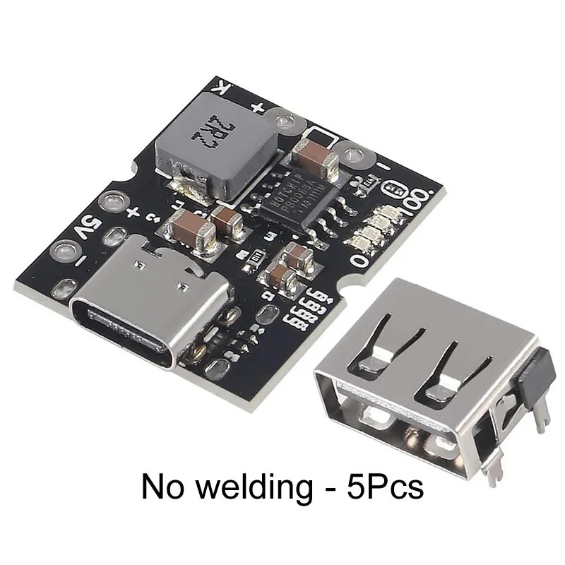 5 шт./лот Type-C USB 5 В 2A повышающий преобразователь повышающий модуль питания литиевая батарея плата защиты от зарядки светодиодный дисплей USB зарядное устройство, No welding x5