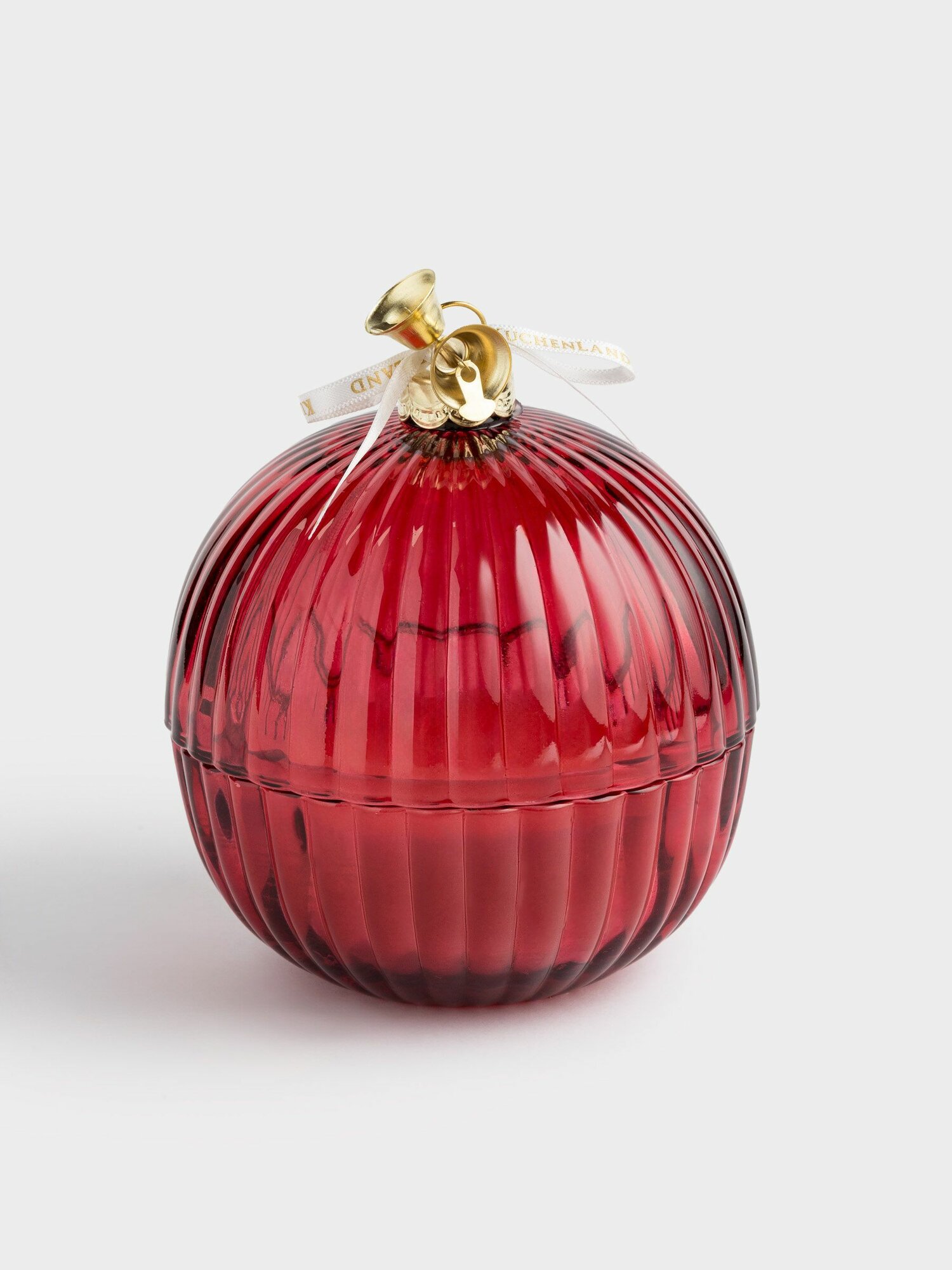 Свеча ароматическая 12х13 см в подсвечнике с крышкой стекло красная Berry Christmas traditions