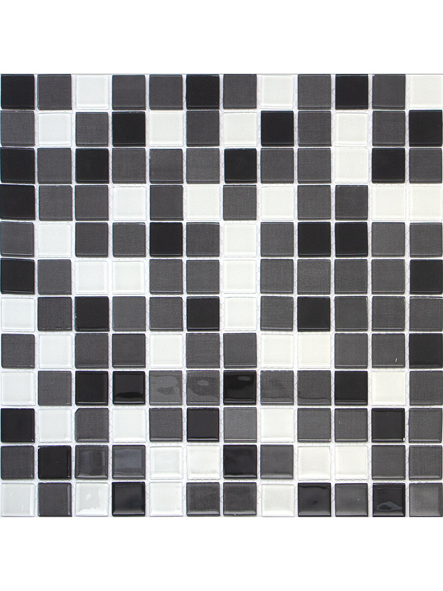 Стеклянная плитка мозаика Natural Color palette Mix на сетке размер листа 322х322 мм чип 25х25 мм толщина 35 мм