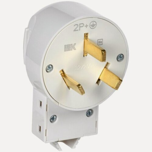Изображение товара Вилка Iek Впл10-К 32А разборная для плиты с заземл. бел, EVP10-032-K01