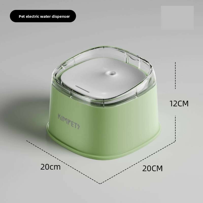 Dispenser for pet watering rechargeable with automatic filter for home use green