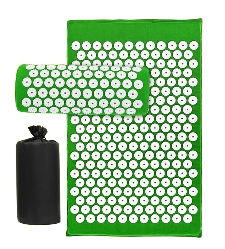 Nesh массажный набор аппликатор Кузнецова 3 в 1 66x42x3 см шаг игл: 5.5 мм зеленый