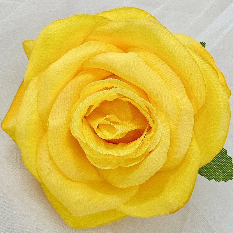 Rose synthetic flowers for wedding and home decor with multicolor silk fabric for photo shoots yellow