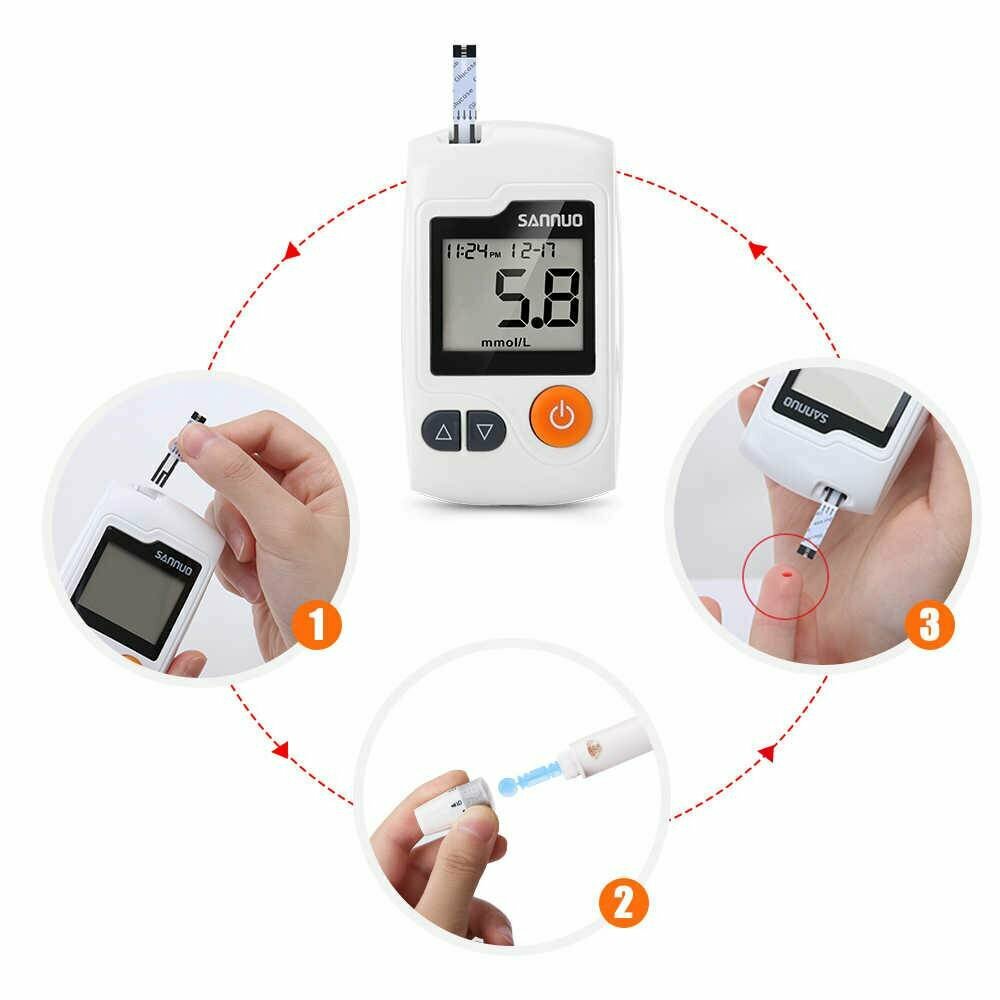 Sinocare GA3 для тех, кто постоянно проверяет уровень сахара в крови (набор из 10 игл и 10 полосок)