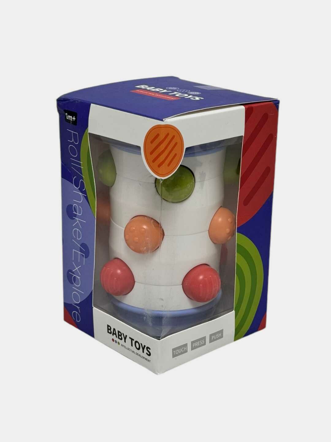 Сенсорная развивающая игрушка Roll Shake Explore, Для детей от 6 месяцев, Стимулирует моторику и логику Код. 26145