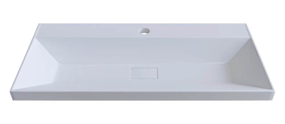 Мебельная раковина Madera Classica Slim 80 встраиваемая  из искусственного мрамора  раковина для ванной  белая  прямоугольная