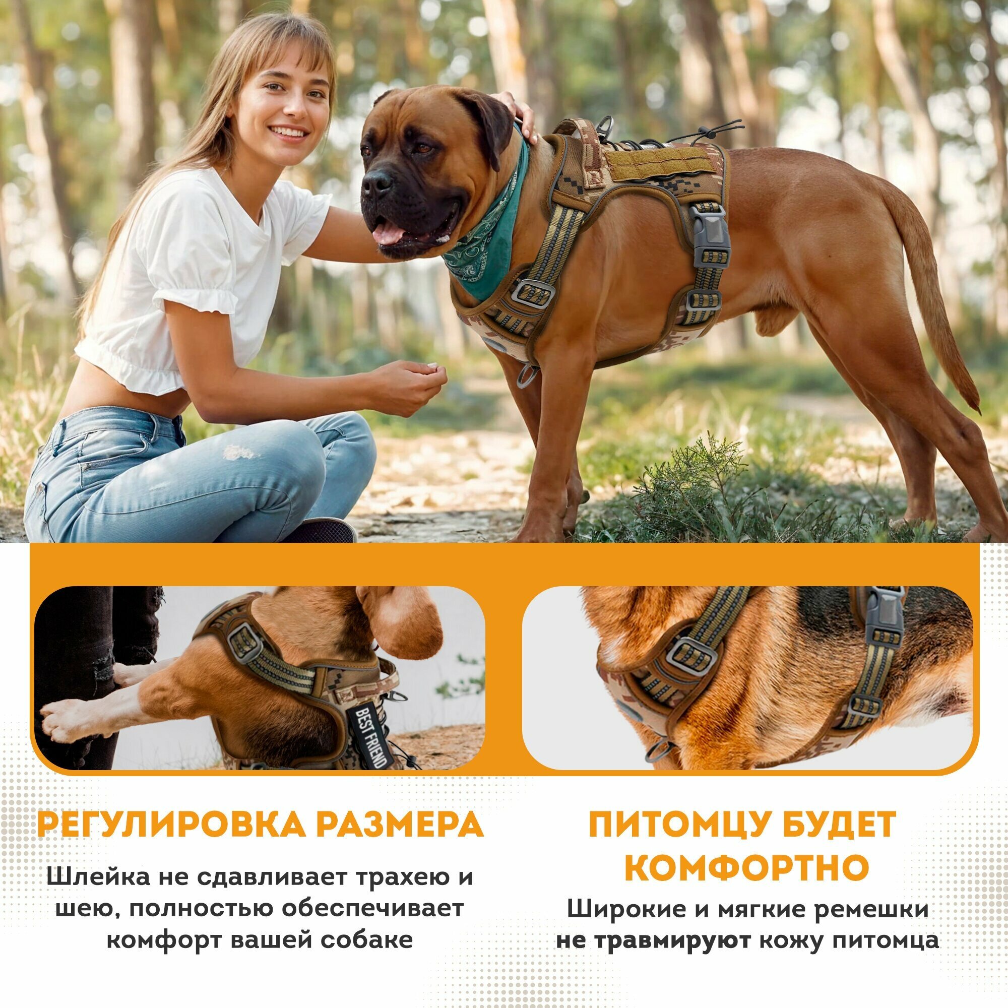 Картинки Прочная анатомическая шлейка OZBERRY тактическая шлейка для собак мелких пород, шлейка жилет, размер "S".