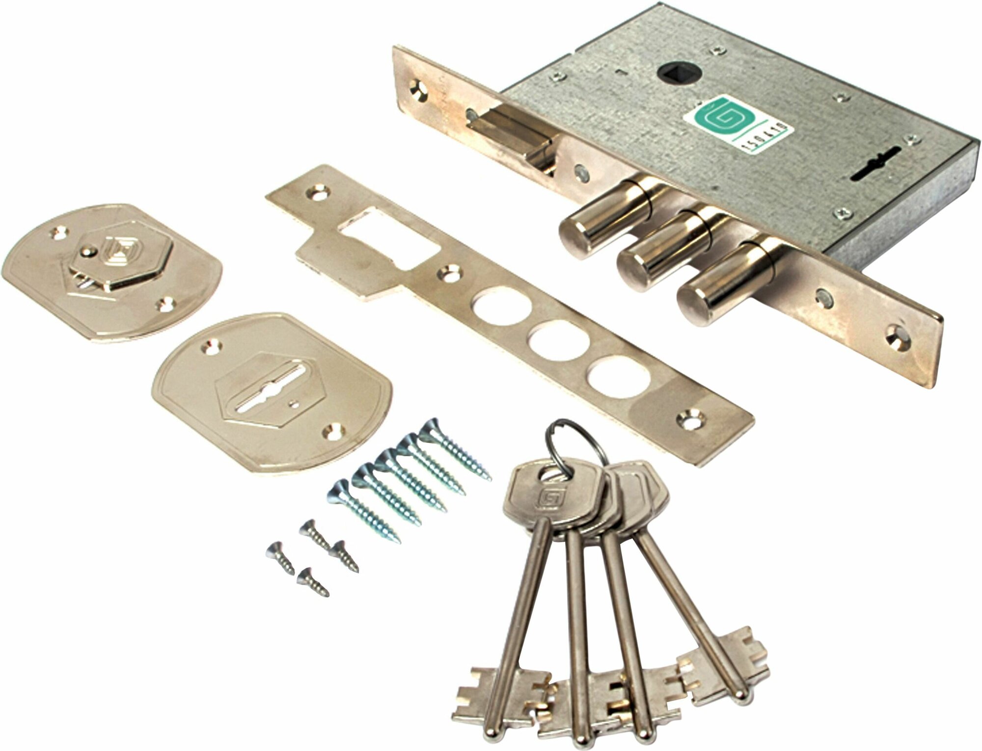 Замок врезной гардиан хром