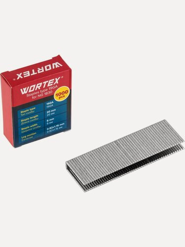Изображение товара Скобы тип 19GA 20 мм WORTEX (1000 шт.) для NG 1830 (1335959)