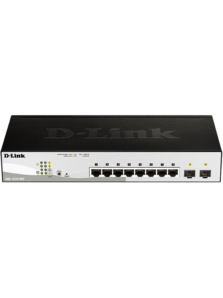 Коммутатор D-Link DGS-1210-08P/G3A, настраиваемый, L2, PoE, 12 портов