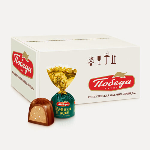 Изображение товара Конфеты шоколадные Победа вкуса Мишки в лесу с шоколадно-вафельной начинкой, 2000 г