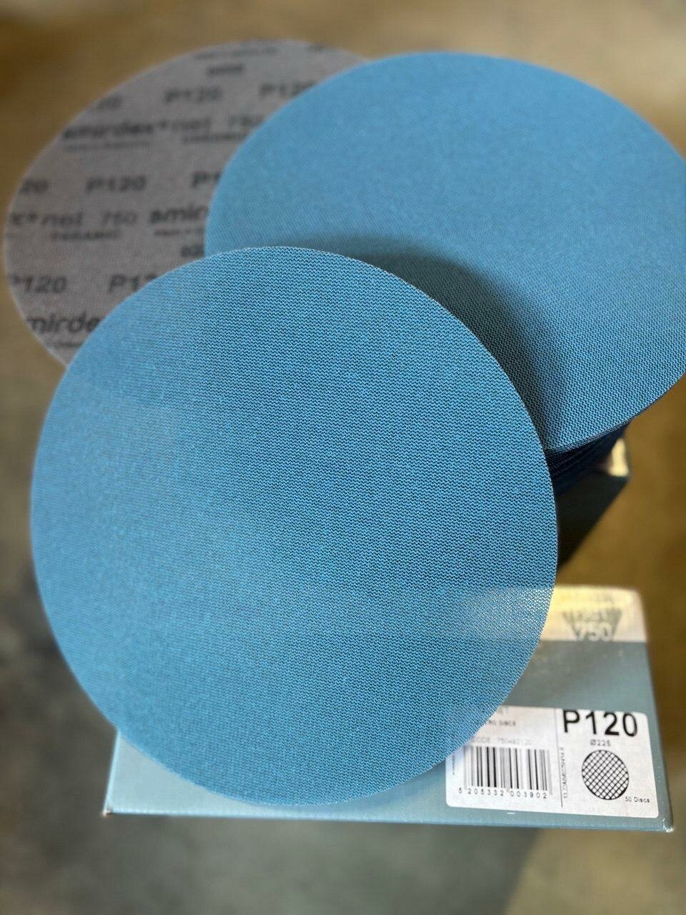 Шлифовальный круг Smirdex сетчатый 750 NET, на липучке, D 225 мм (для жирафа), P120 (50шт)