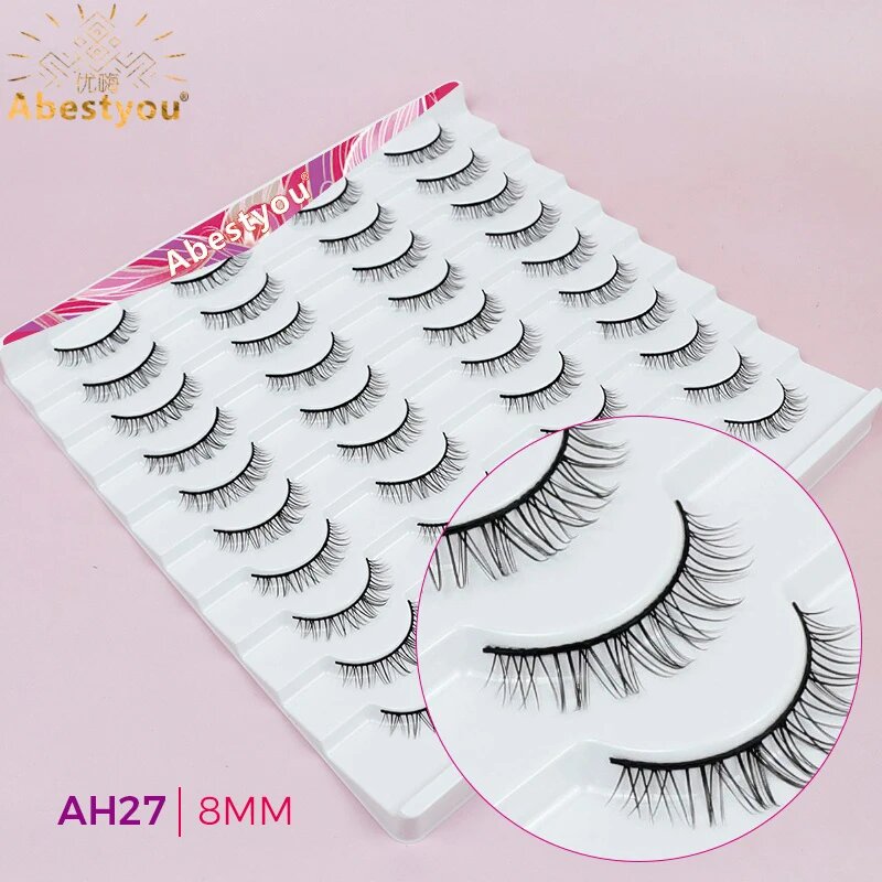 Abestyou 20 пар коротких черных искусственных ресниц AH27