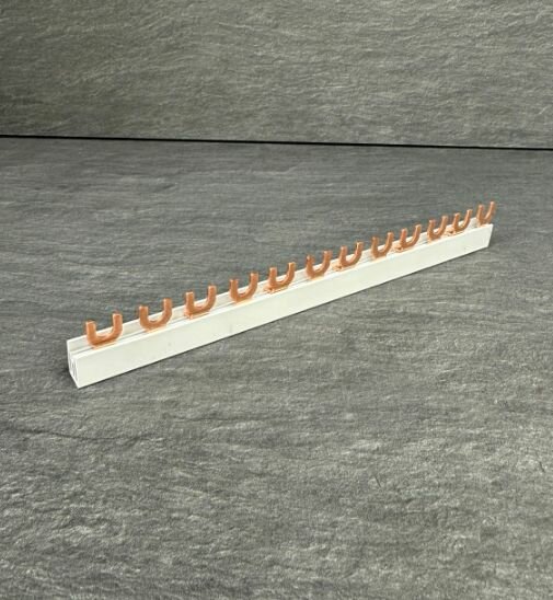 Шина двухфазная 12 модулей 2Р "вилка" 63А 220мм гребенка — фото 1