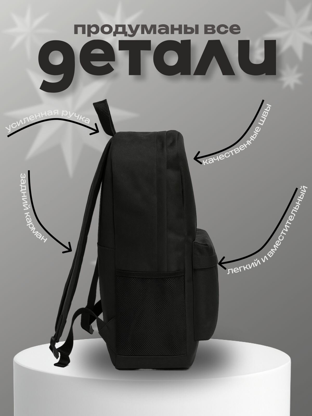 Рюкзак Гвен Стейси - Spider Gven (Gven Stacy) черный №3 — фото 1