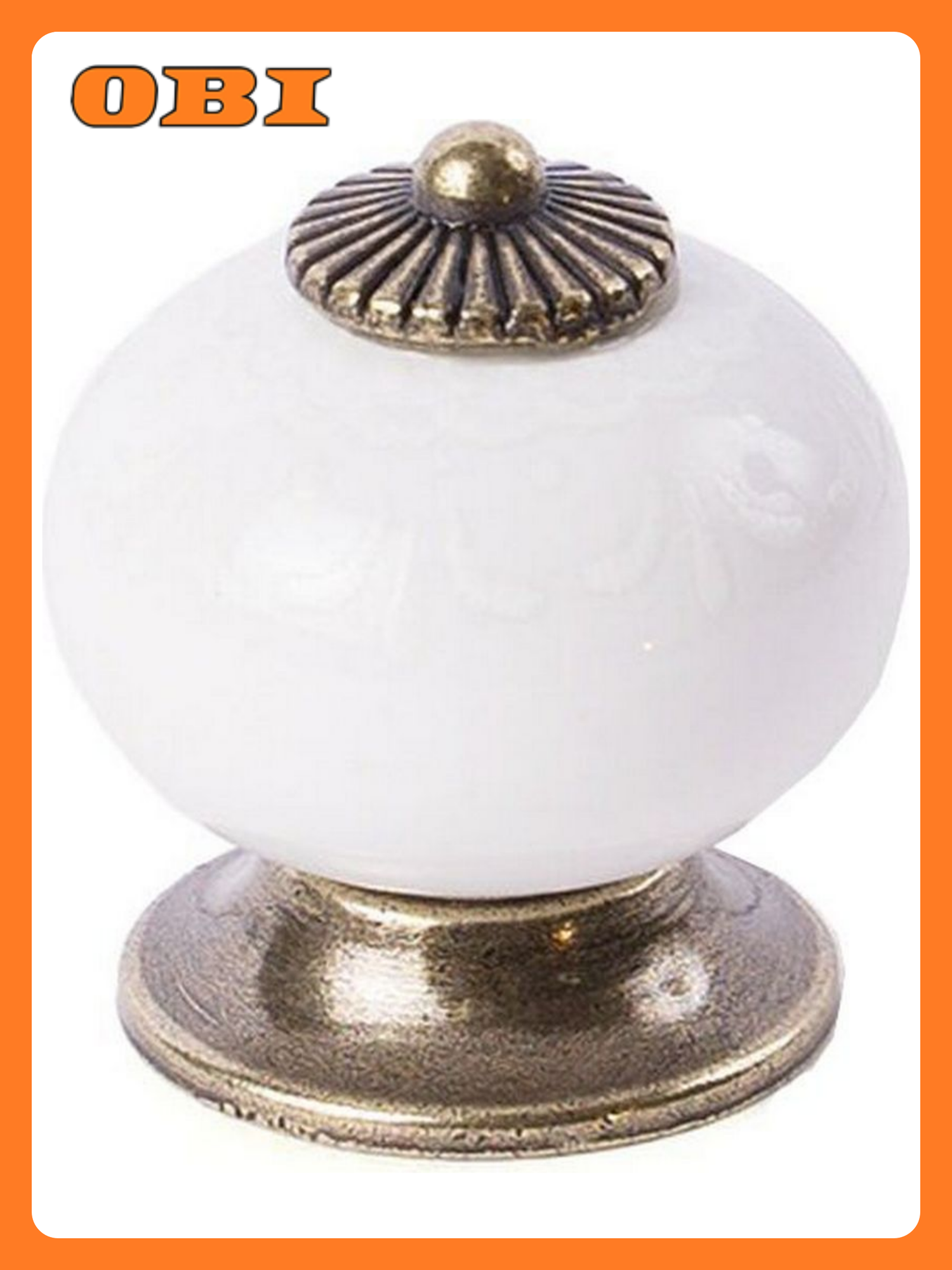 Мебельная ручка Larvij керамика цинковый сплав глянцевая бронзово-белая