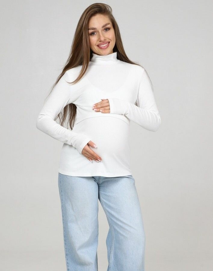 Водолазка для кормящих мам  размер 44-46 белый