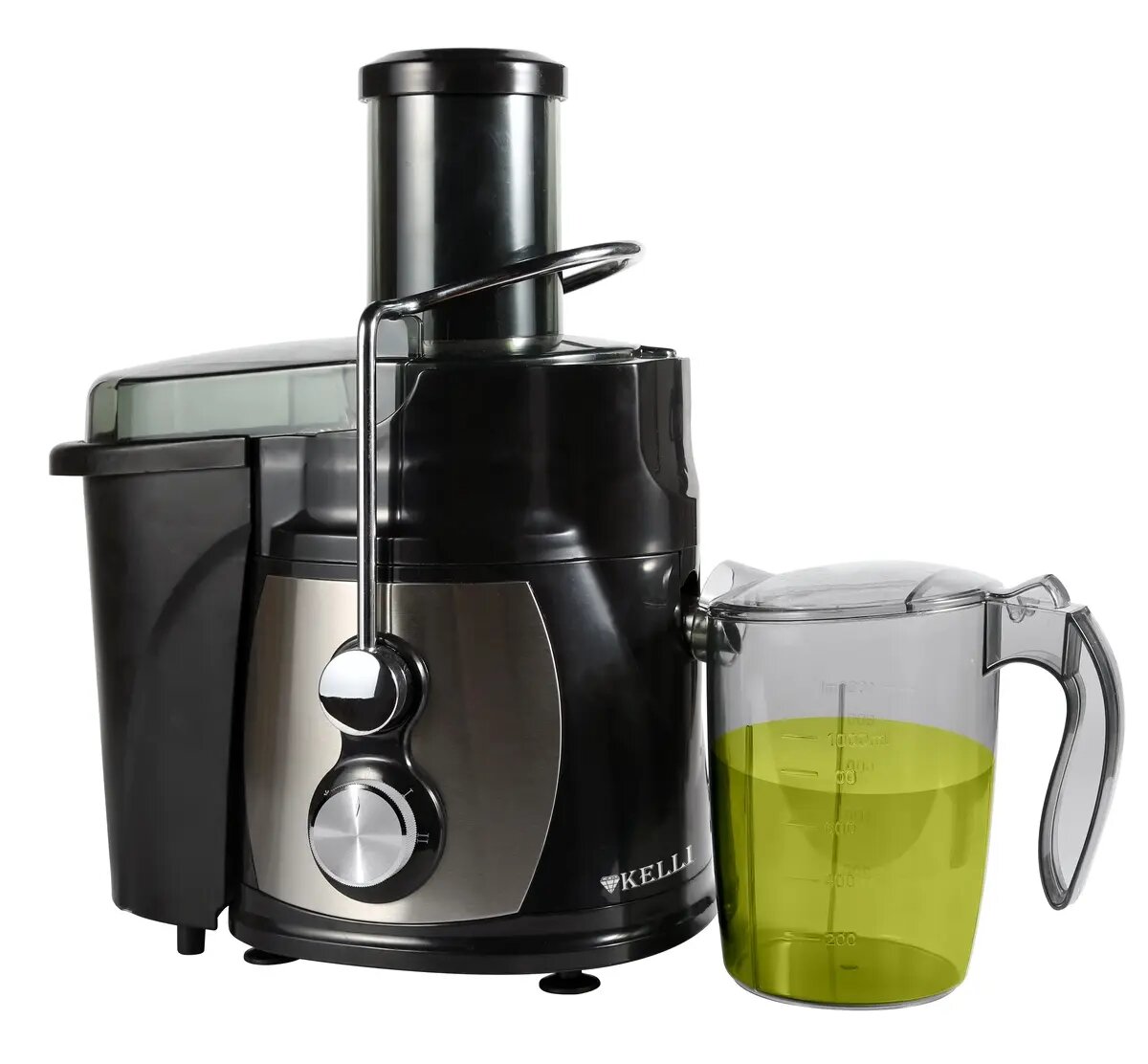 Соковыжималка Kelli KL-5091 центробежная 1100Вт защита от перегрузки черная