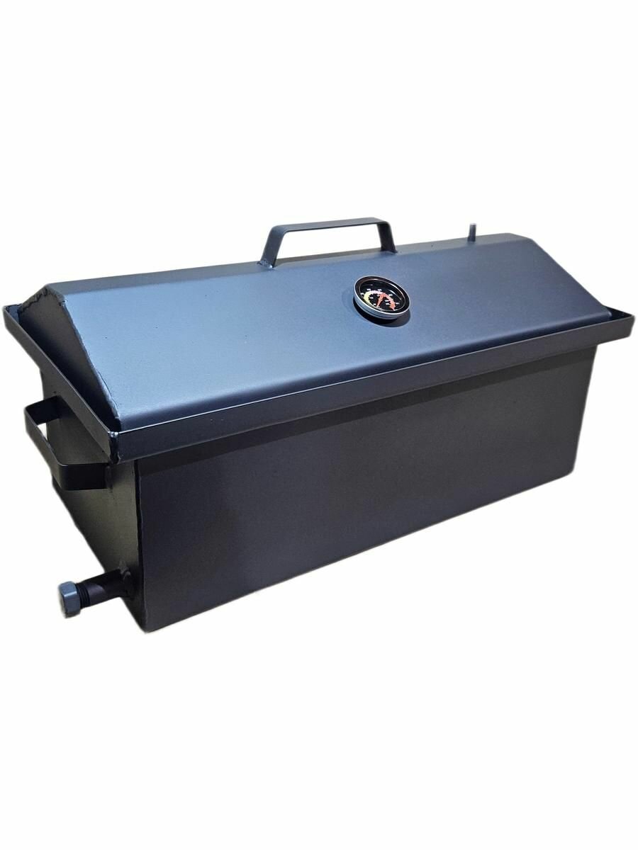 Коптильня горячего и холодного копчения 4мм с гидрозатвором термометром