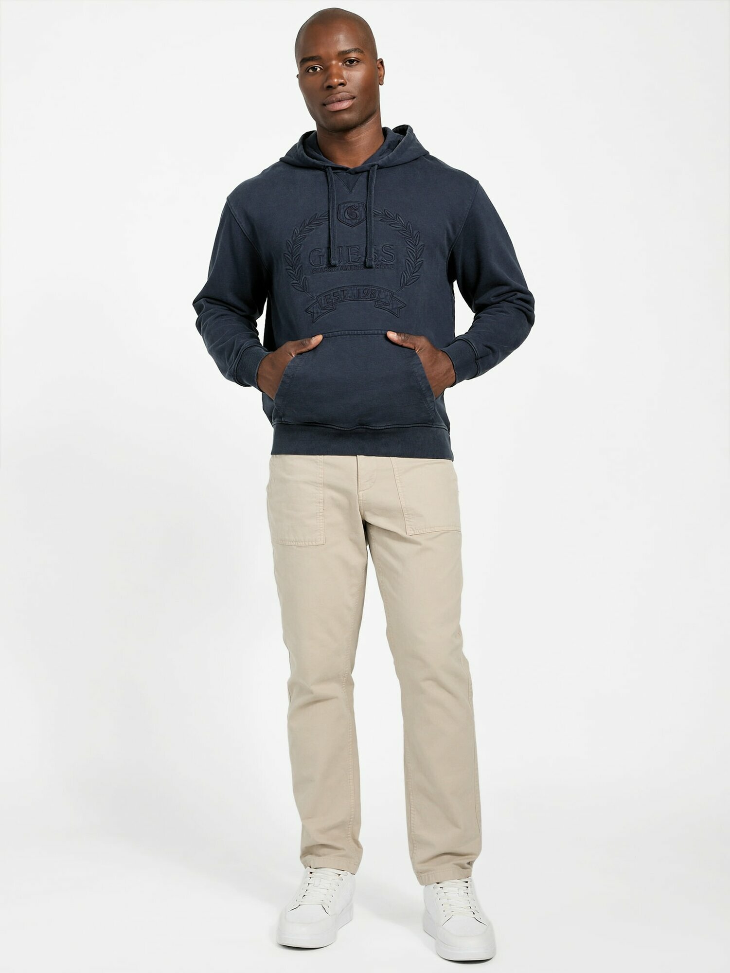 Худи GUESS ECO TYLER HVY GUESS, размер XL, , синий — фото 1