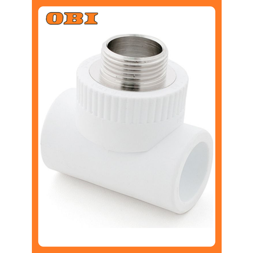 Тройник комбинированный PPR наружная резьба 20х 12 белый RTP 433₽