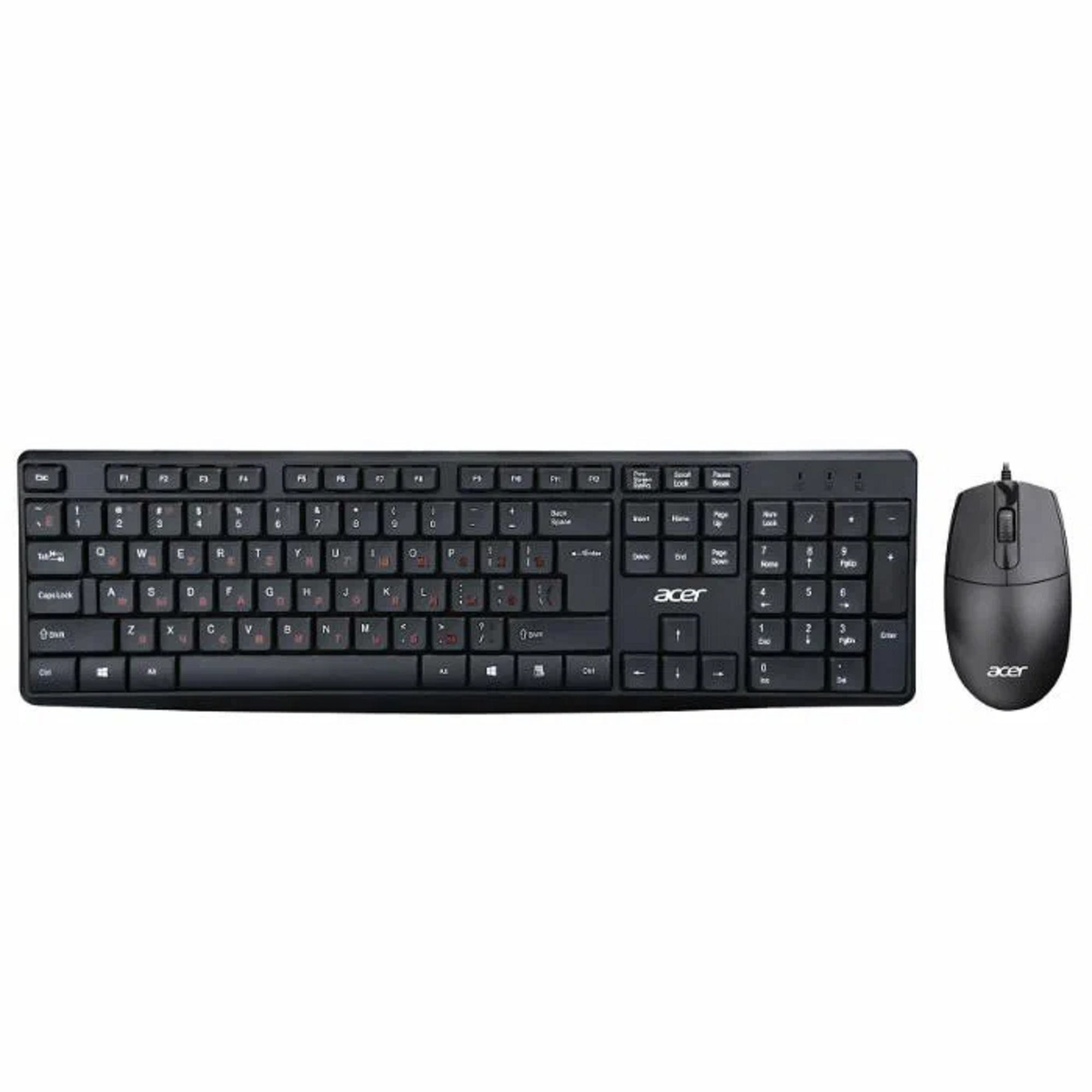 Клавиатура и мышь Acer "OMW141", черный, мембранная, 104 клавиши, 3.55 кг