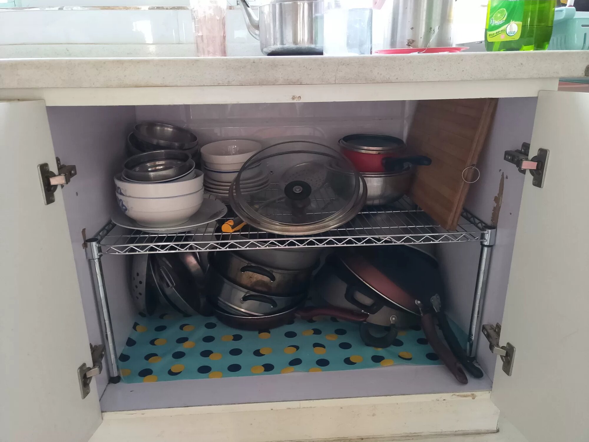 Регулируемая полочная система для кухни для микроволновки и шкафа, 45см x 45см x 35см, усиленная стальная рама с