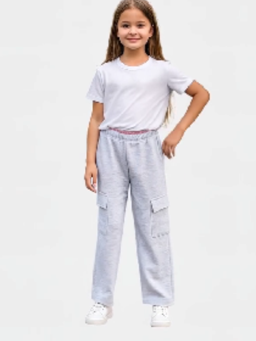 Брюки спортивные  1, комплект из 2 шт., размер 140, серый меланж — фото 1