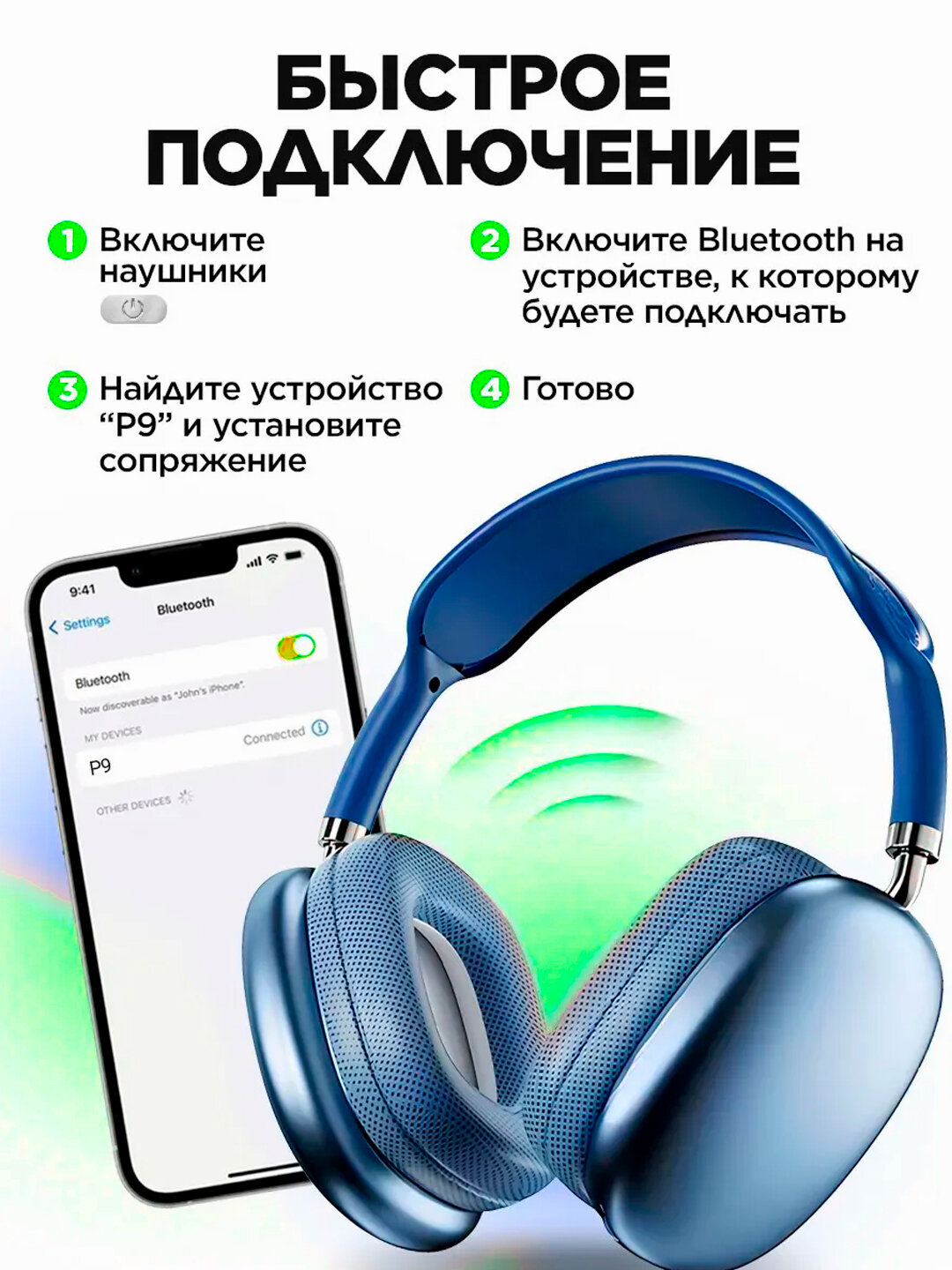 Наушники, беспроводные, Bluetooth 5.1, ANC, моно, для игр, стерео