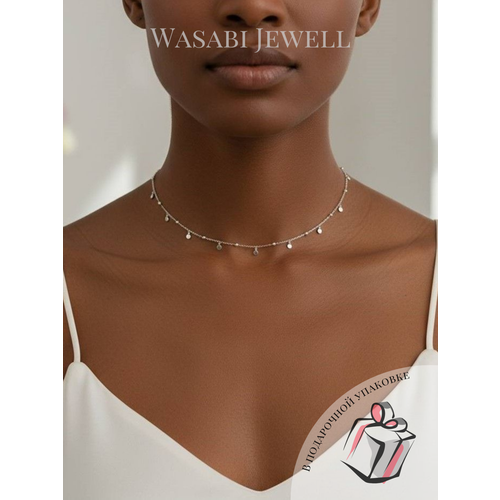 Колье WASABI jewell, длина 34 см, серебристый