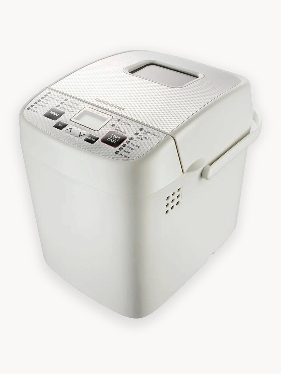 Хлебопечь Redmond RBM-1908 с функцией мультиварки, 450 Вт, 2 л, 19 автопрограмм + ручной режим, выбор цвета корочки, отложенный старт, керамическое покрытие чаши, белый