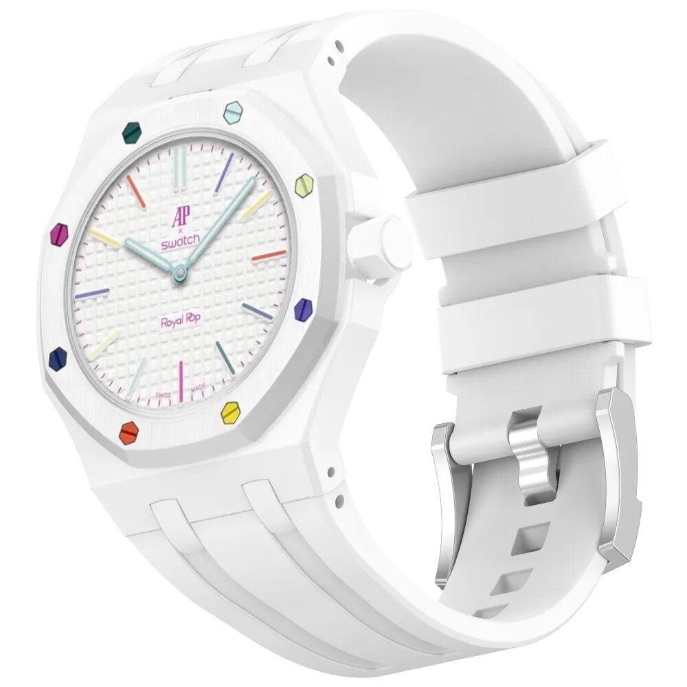 Силиконовый ремешок для часов Swatch x AP Royal Pop(на 3 часов), с застежкой, легкий и гибкий, удобный в носке, в спортивном стиле, лаконичный и универсальный, доступен в различных цветах