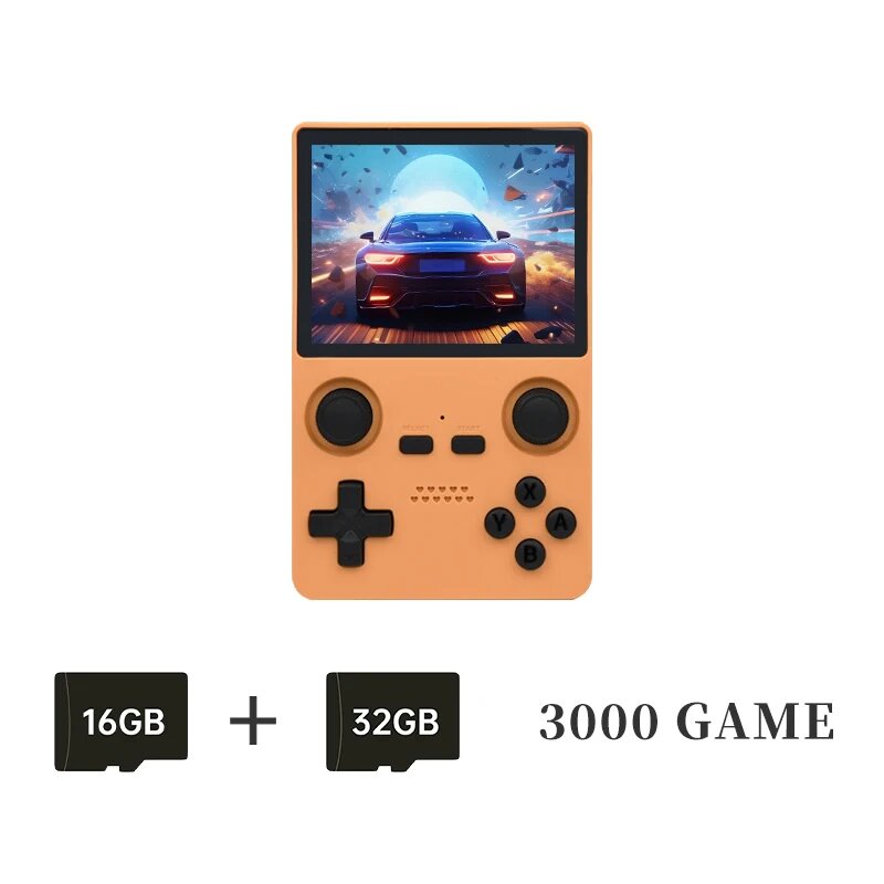 POWKIDDY X35S 3,5 дюймовый IPS экран 640x480 Ретро RK3566 портативная игровая консоль Linux джойстик с датчиком Холла детские подарки, Orange 48GB