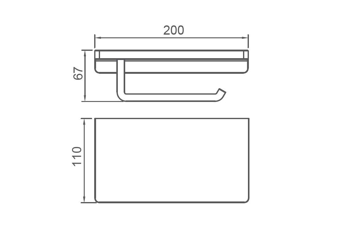Держатель туалетной бумаги Gappo G30803-9, оружейная сталь, с полочкой — фото 1