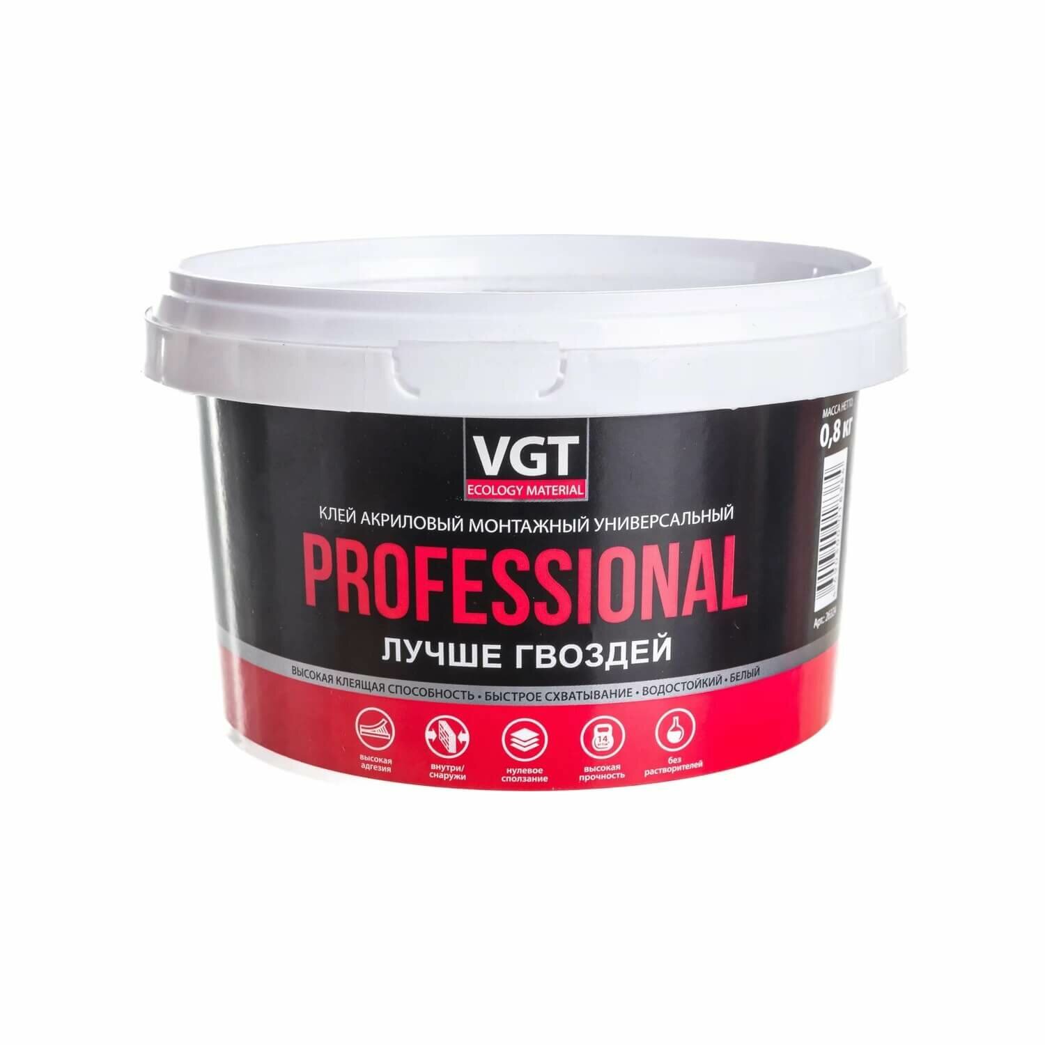 Клей монтажный VGT Professional Лучше Гвоздей белый (08кг)